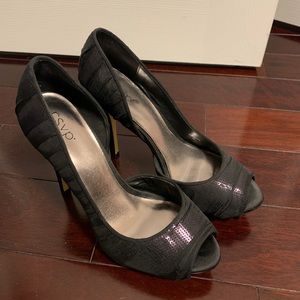 NEW RSVP Sequin Leather Heels